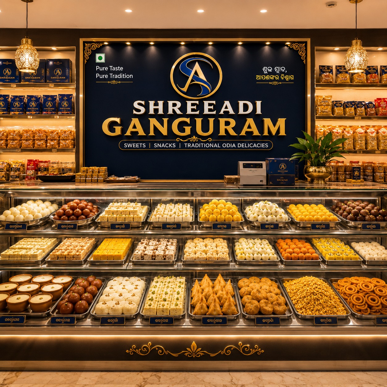 Traditional Indian Sweets Display plate